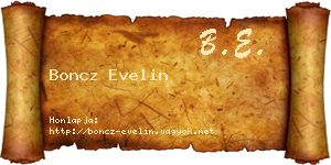 Boncz Evelin névjegykártya